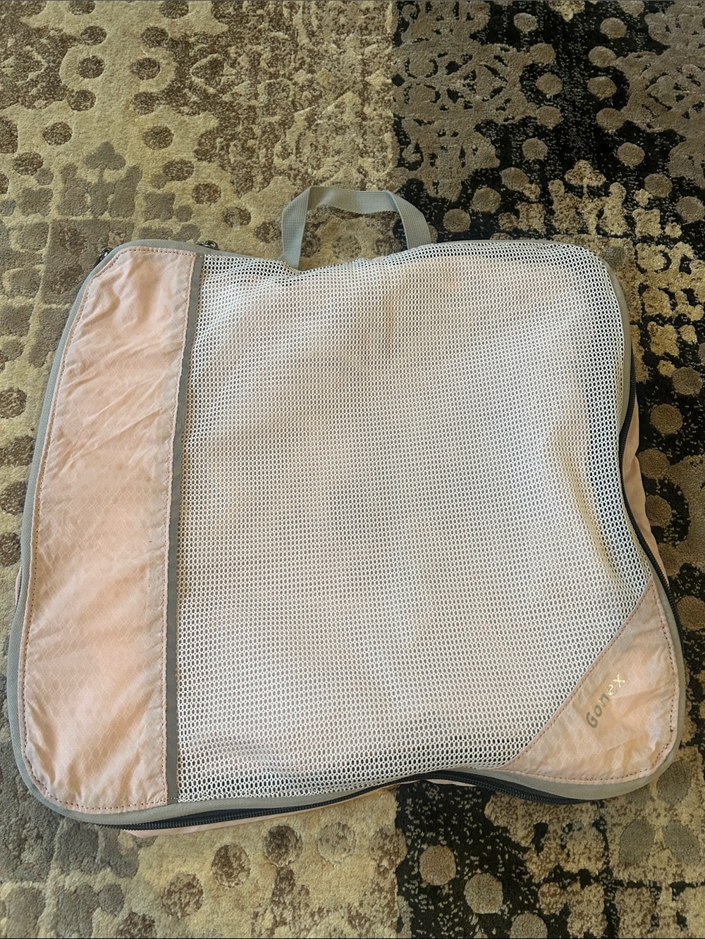 GONEX Light Pink and White Mesh compression travel Packing Cube Organizer